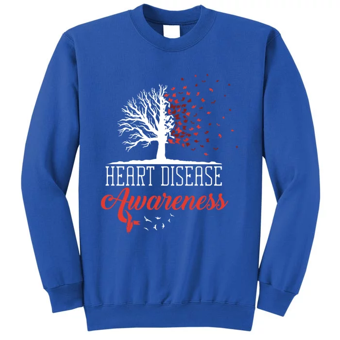 Heart Disease Awareness Month Vintage Butterfly Heart Healt Meaningful Gift Tall Sweatshirt