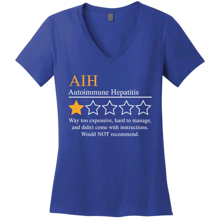 Hepatitis Disease Awareness Month 2024 Aih Not Recomd Funny Gift Women's V-Neck T-Shirt