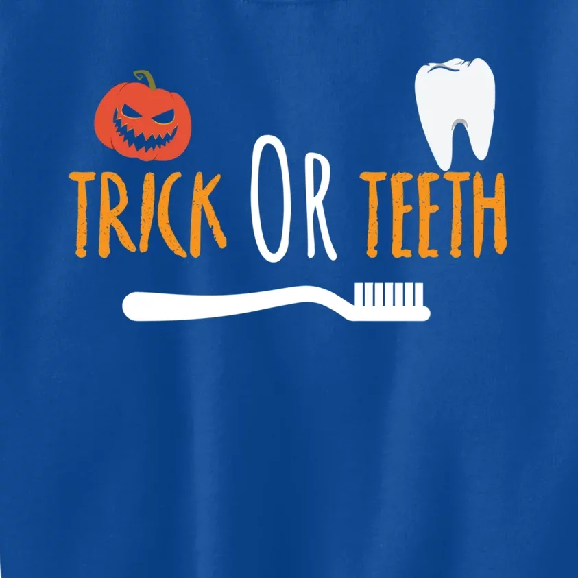 Halloween Dentist And Dental Assistant Trick Or Teeth Gift Kids Sweatshirt