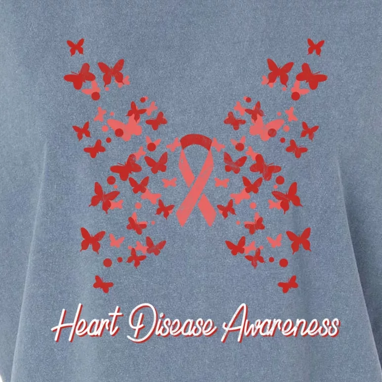 Heart Disease Awareness Month 'S Butterfly Heart Health Gift Garment-Dyed Women's Muscle Tee