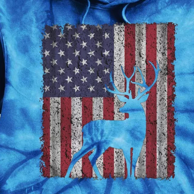 Hunting Deer American Flag Usa Bow Gun Patriotic America Gift Tie Dye Hoodie