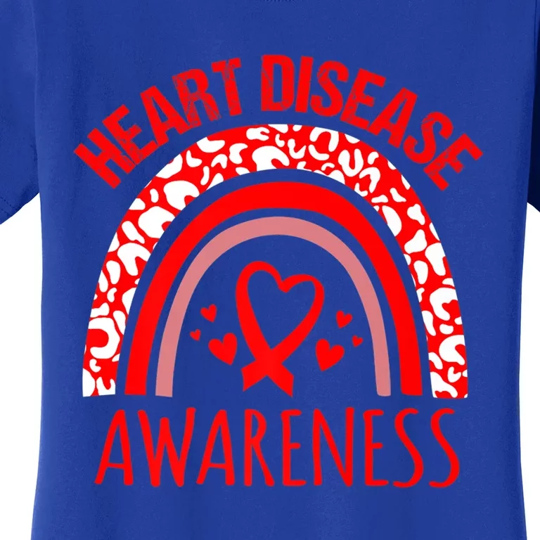 Heart Disease Awareness Red Heart Ribbon Rinbow Gift Women's T-Shirt