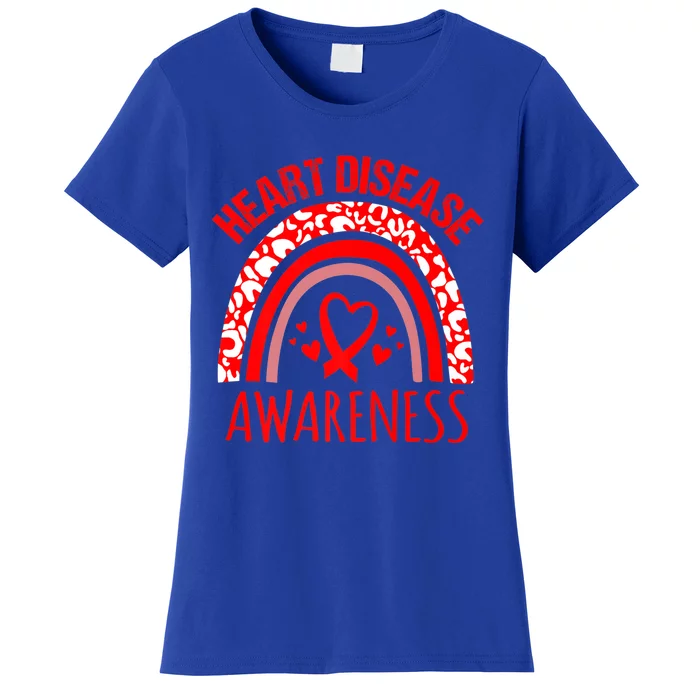 Heart Disease Awareness Red Heart Ribbon Rinbow Gift Women's T-Shirt