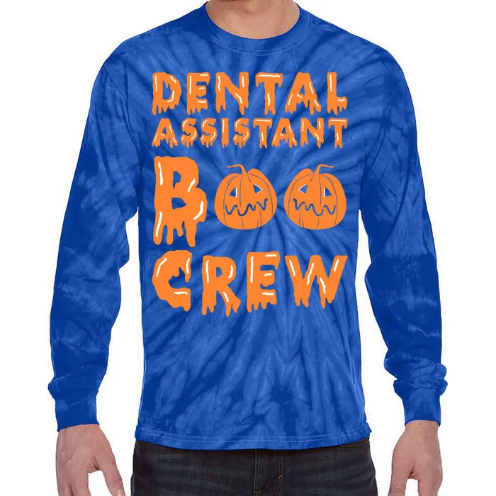 Halloween Dental Assistant Boo Crew Gift Tie-Dye Long Sleeve Shirt