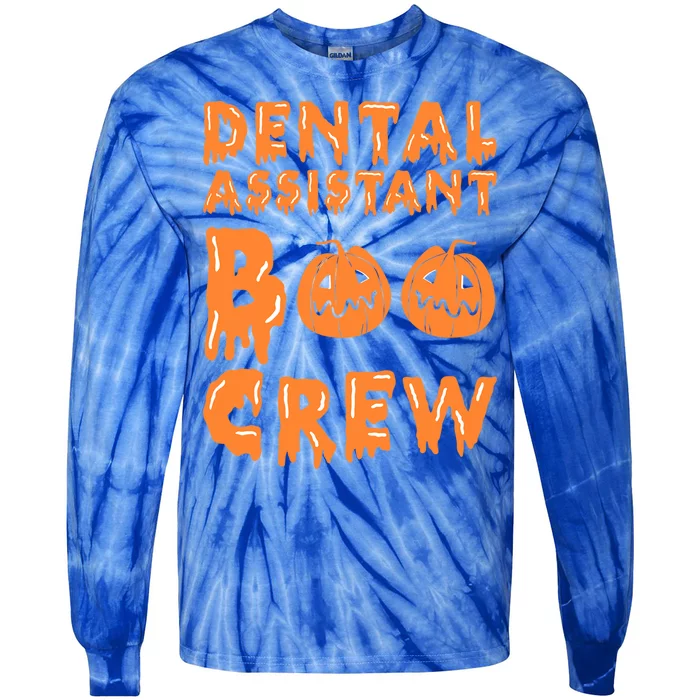 Halloween Dental Assistant Boo Crew Gift Tie-Dye Long Sleeve Shirt