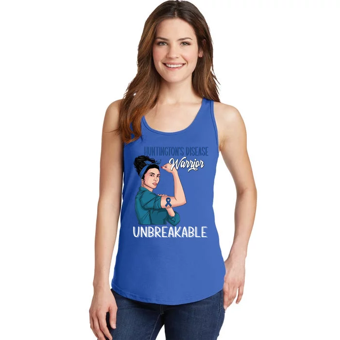 Huntington's Disease Awareness Warrior Unbreakable Meaningful Gift Ladies Essential Tank