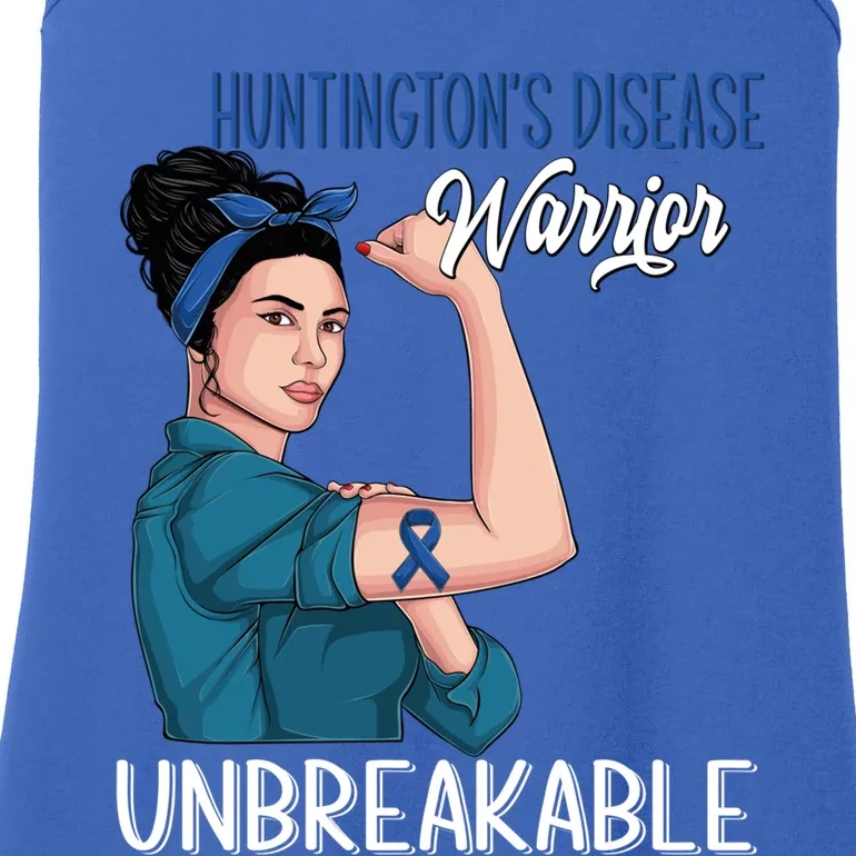 Huntington's Disease Awareness Warrior Unbreakable Meaningful Gift Ladies Essential Tank