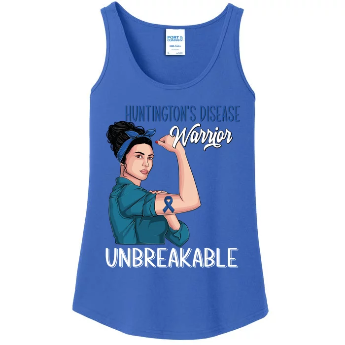 Huntington's Disease Awareness Warrior Unbreakable Meaningful Gift Ladies Essential Tank