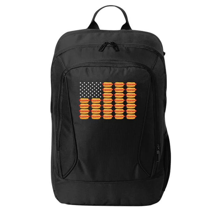 Hot Dog American Flag City Backpack