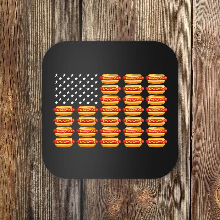 Hot Dog American Flag Coaster