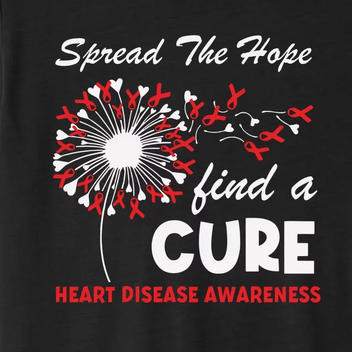 Heart Disease Awareness Spread The Hope Find A Cure Red Ribbon ChromaSoft Performance T-Shirt