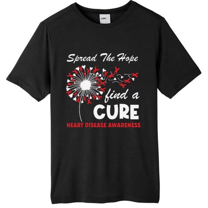 Heart Disease Awareness Spread The Hope Find A Cure Red Ribbon ChromaSoft Performance T-Shirt