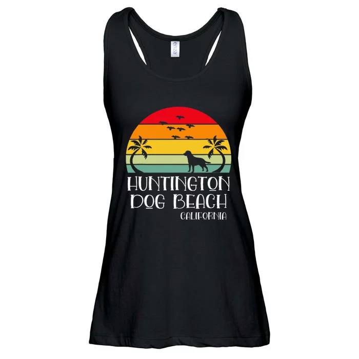 Huntington Dog Beach California Ladies Essential Flowy Tank