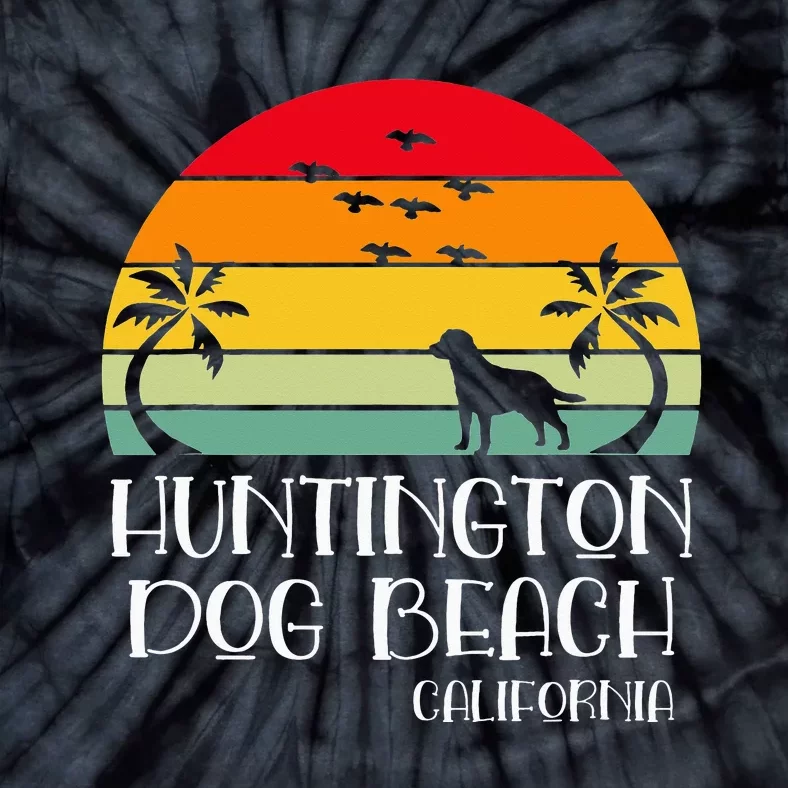 Huntington Dog Beach California Tie-Dye T-Shirt