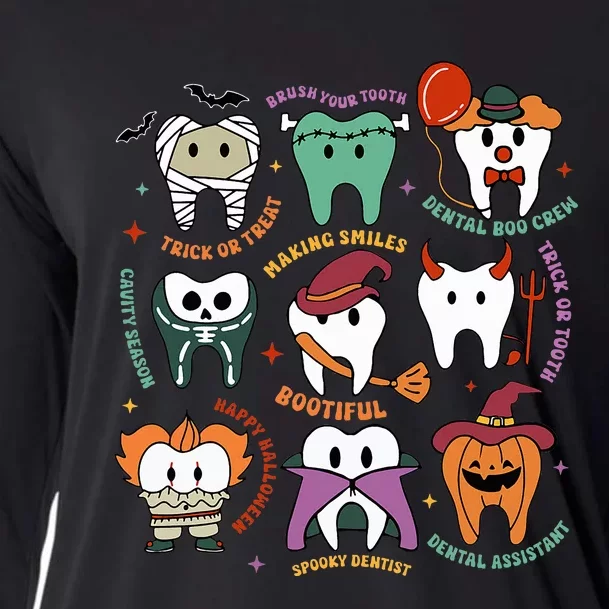 Halloween Dental Boo Crew Dentist Costume Teeth Cooling Performance Long Sleeve Crew