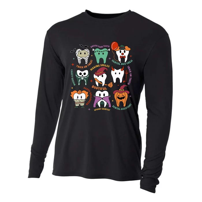 Halloween Dental Boo Crew Dentist Costume Teeth Cooling Performance Long Sleeve Crew