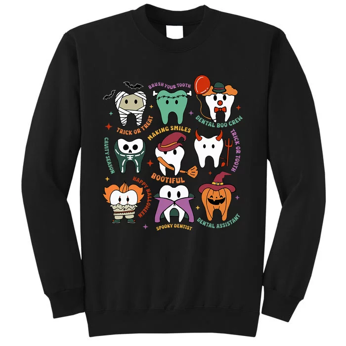 Halloween Dental Boo Crew Dentist Costume Teeth Tall Sweatshirt