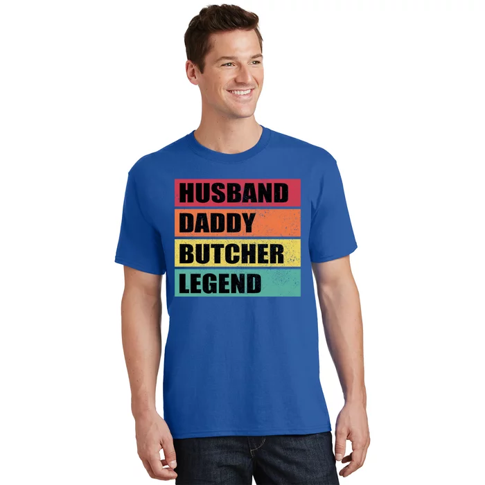 Husband Daddy Butcher Legend Retro Fathers Day Gift T-Shirt