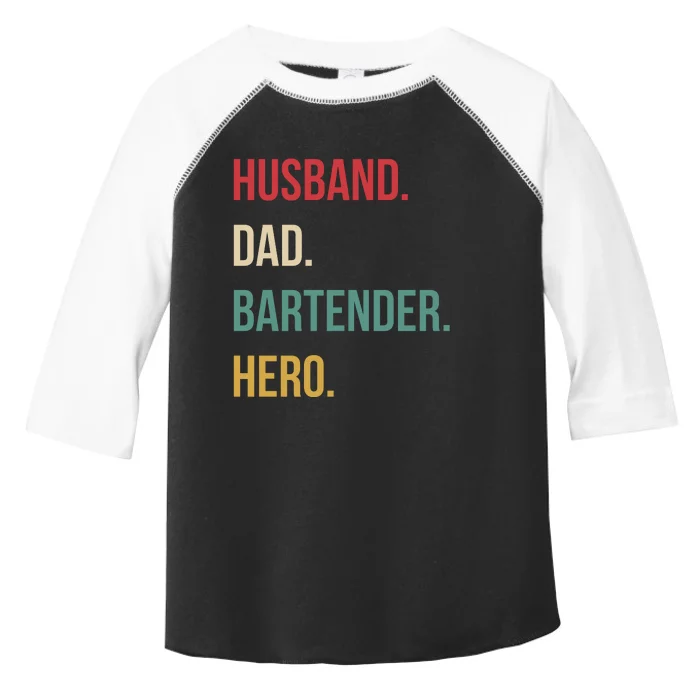 Husband Dad Bartender Hero Birthday Toddler Fine Jersey T-Shirt