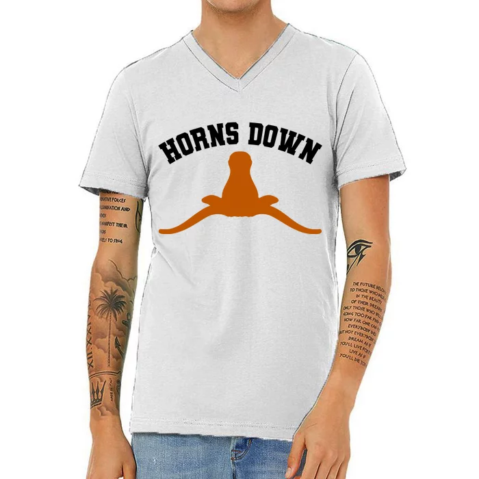 Horns Down V-Neck T-Shirt