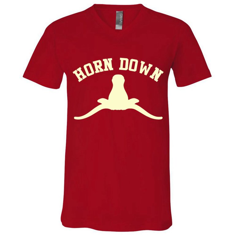 Horns Down Beat Texas V-Neck T-Shirt