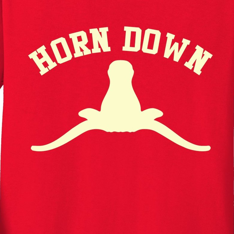 Horns Down Beat Texas Kids Long Sleeve Shirt