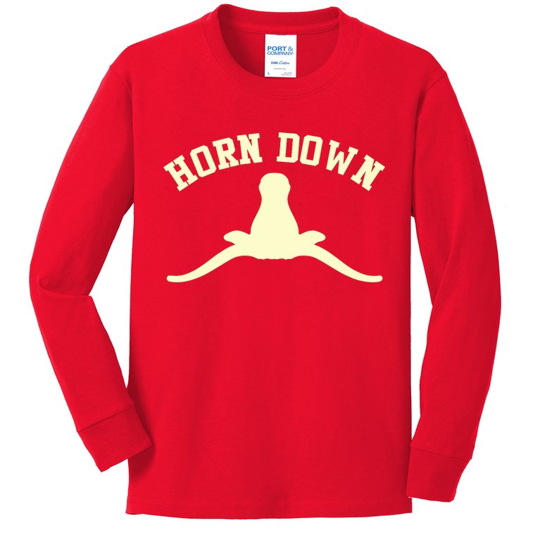 Horns Down Beat Texas Kids Long Sleeve Shirt