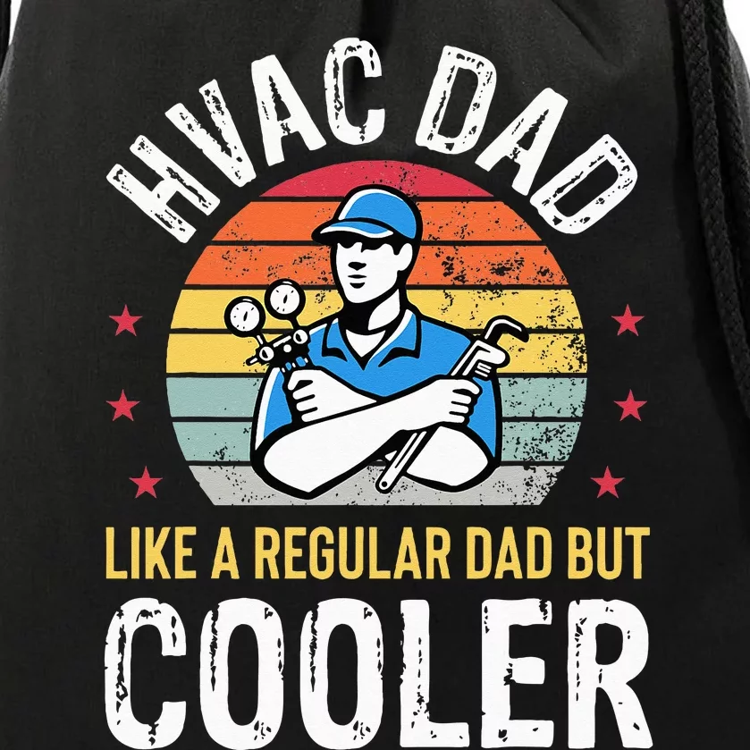 HVAC Dad But Cooler Funny HVAC Technician Father Drawstring Bag