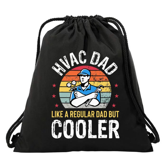 HVAC Dad But Cooler Funny HVAC Technician Father Drawstring Bag