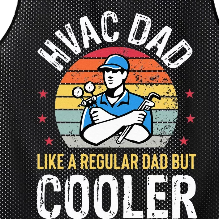 HVAC Dad But Cooler Funny HVAC Technician Father Mesh Reversible Basketball Jersey Tank