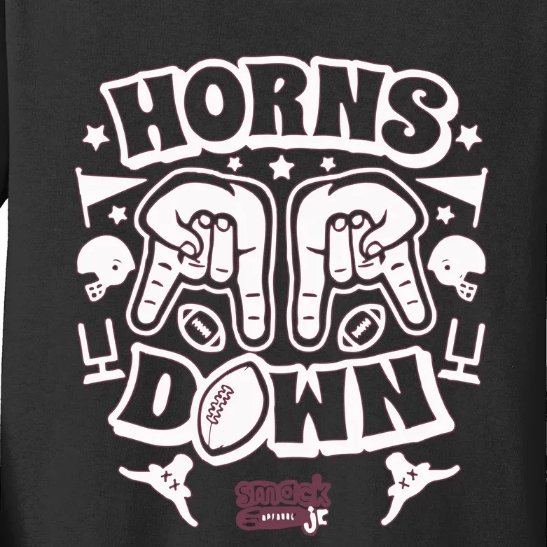 Horns Down Baby For Oklahoma Kids Long Sleeve Shirt