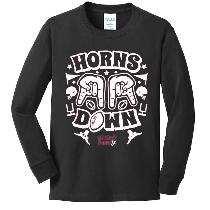 Horns Down Baby For Oklahoma Kids Long Sleeve Shirt