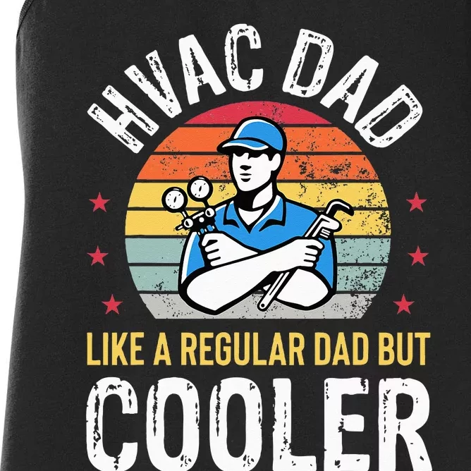 HVAC Dad But Cooler Funny HVAC Technician Father Women's Racerback Tank