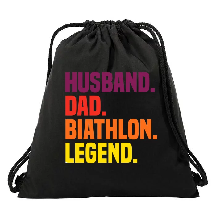 Husband Dad Biathlon Legend Premium Drawstring Bag