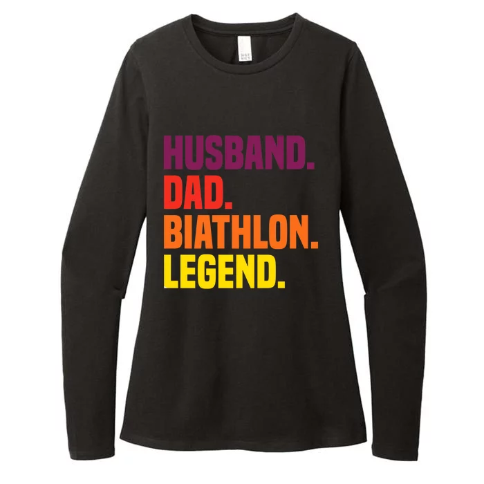 Husband Dad Biathlon Legend Premium Womens CVC Long Sleeve Shirt