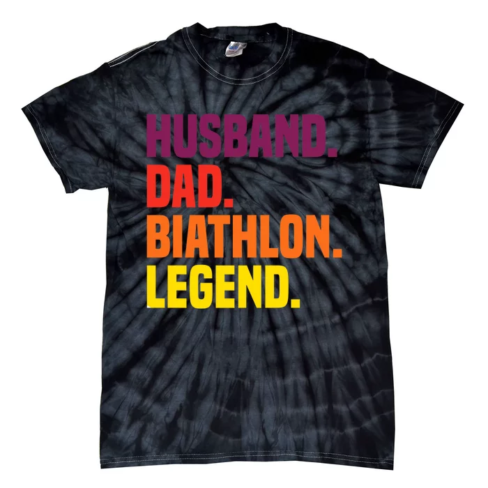 Husband Dad Biathlon Legend Premium Tie-Dye T-Shirt