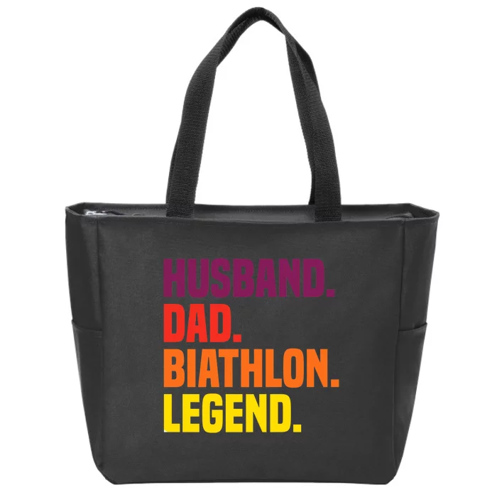 Husband Dad Biathlon Legend Premium Zip Tote Bag