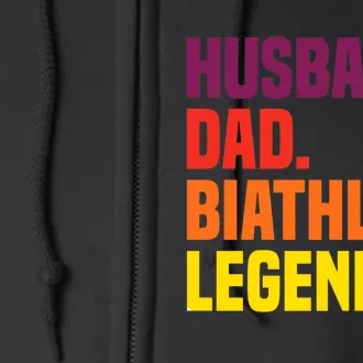 Husband Dad Biathlon Legend Premium Full Zip Hoodie