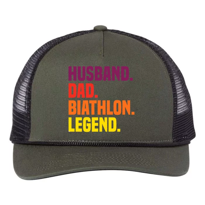 Husband Dad Biathlon Legend Premium Retro Rope Trucker Hat Cap