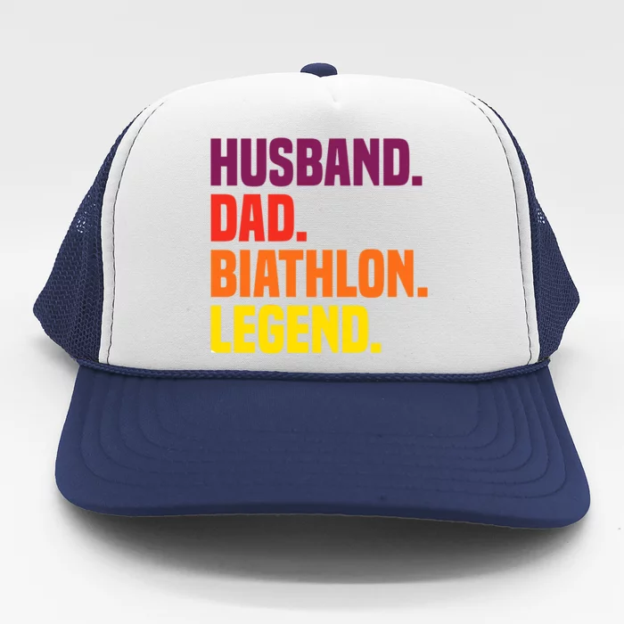 Husband Dad Biathlon Legend Premium Trucker Hat