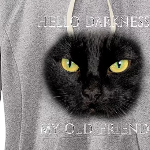 Hello Darkness Black Cat My Old Friend Women's Fleece Hoodie