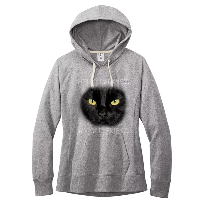 Hello Darkness Black Cat My Old Friend Women's Fleece Hoodie