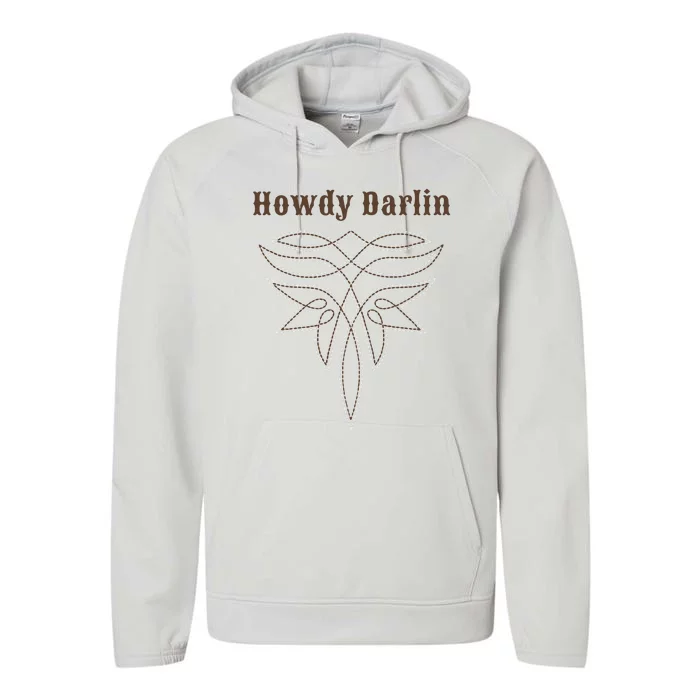 Howdy Darlin Boot Stitch Performance Fleece Hoodie