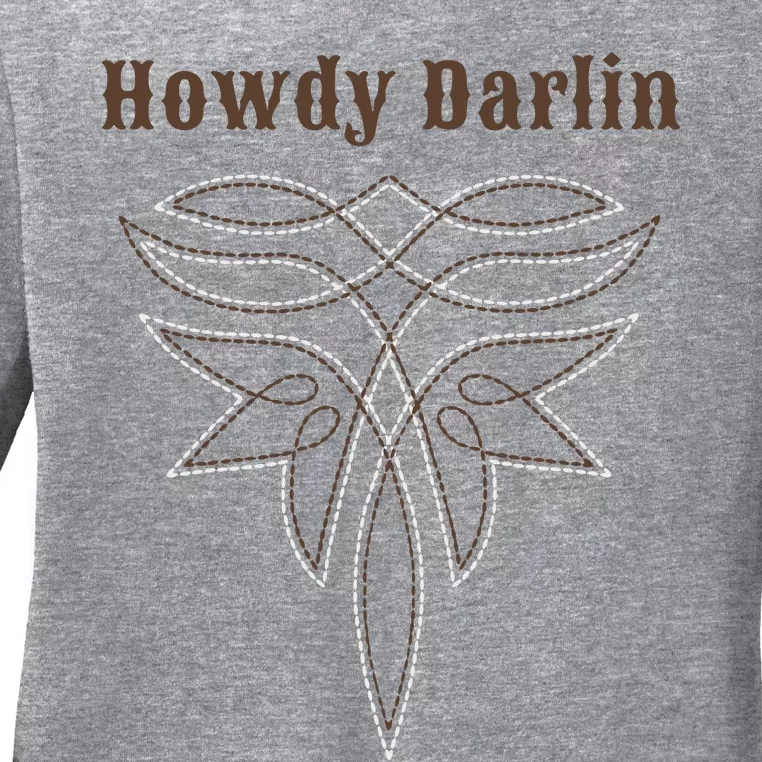 Howdy Darlin Boot Stitch Ladies Long Sleeve Shirt