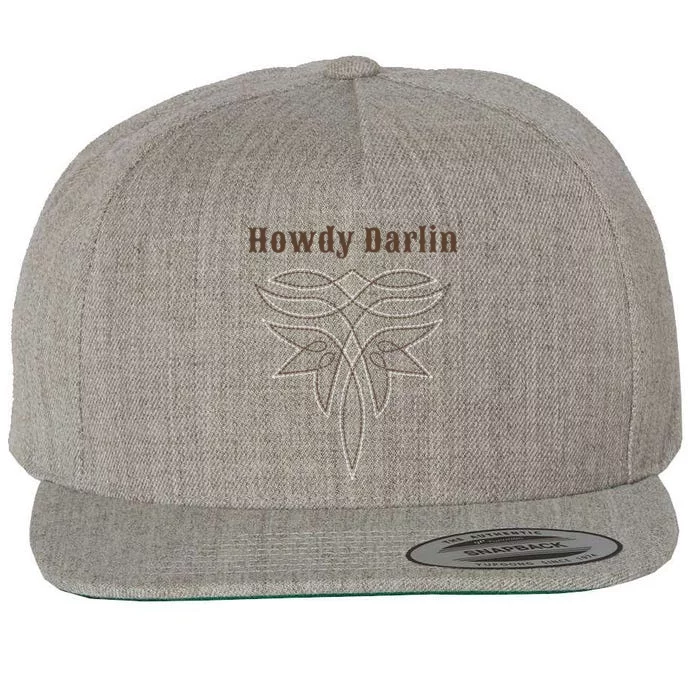 Howdy Darlin Boot Stitch Wool Snapback Cap