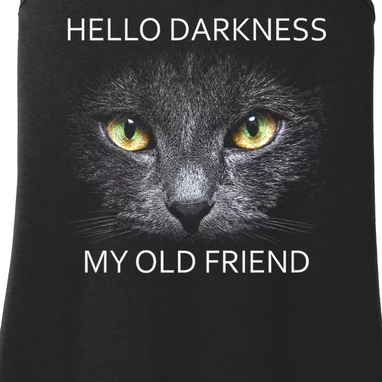 Hello Darkness Black Cat My Old Friend Ladies Essential Tank