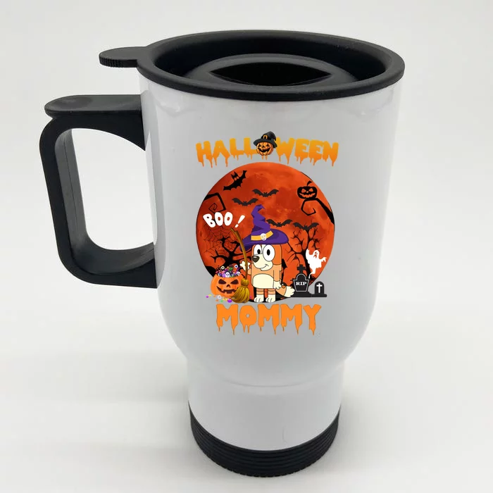 Halloween Mommy Boo Pumpkin Halloween Party matching family Front & Back Stainless Steel Travel Mug