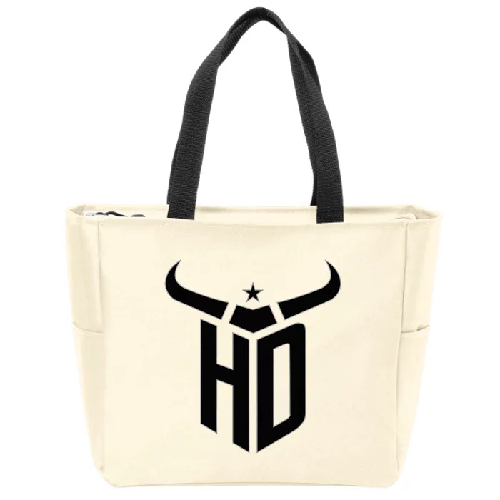 Hollis Dorian Black Horns Zip Tote Bag