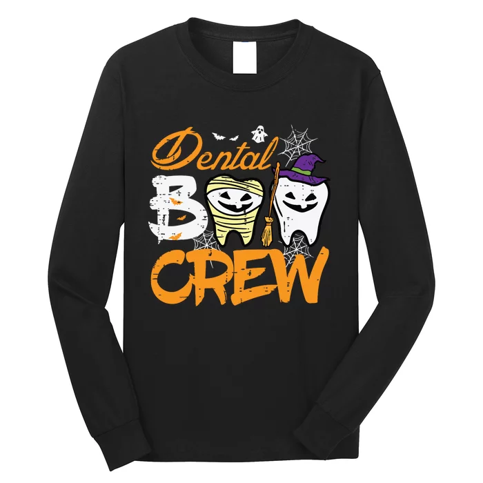 Halloween Dental Boo Crew Dentist Costume Teeth Women Long Sleeve Shirt