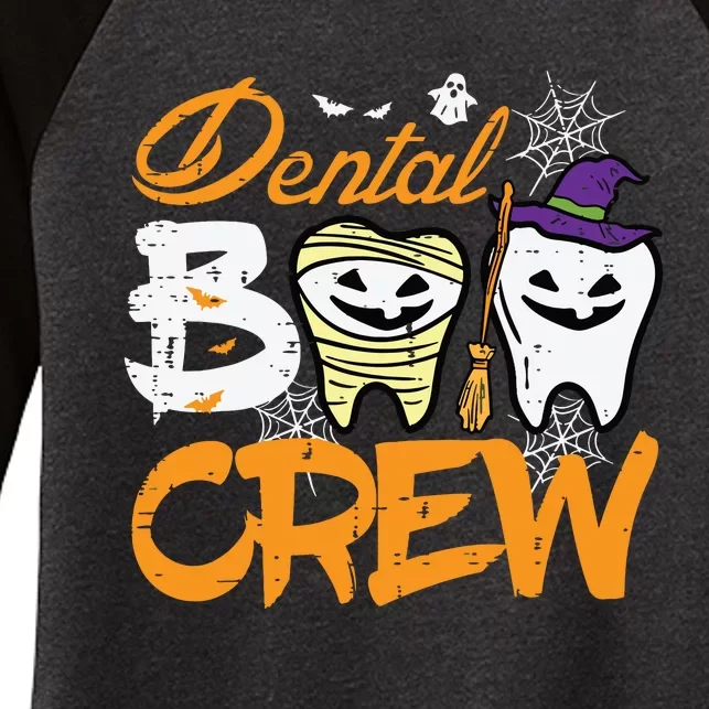 Halloween Dental Boo Crew Dentist Costume Teeth Women Women's Tri-Blend 3/4-Sleeve Raglan Shirt